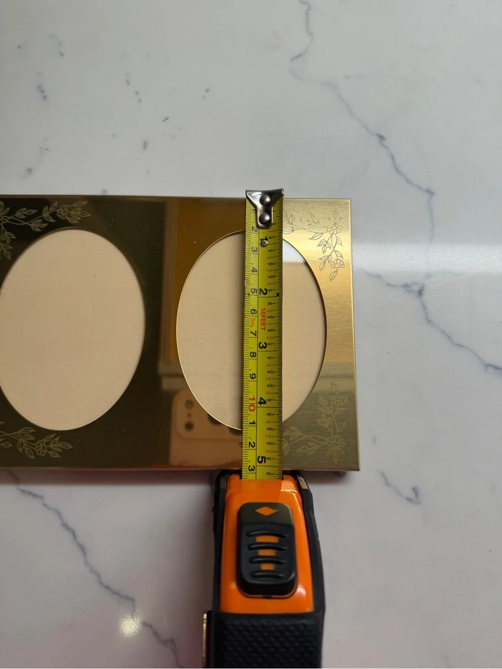 Brass Princess House Gold Double Oval Vanity Photo Frame Tray